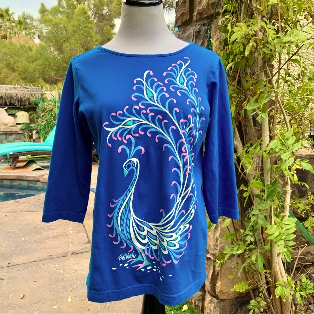 Bob Mackie Peacock Wearable Art Tee Shirt